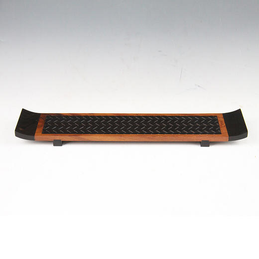 大竹编纹°翘角杯托 紫光檀+酸枝（款式随机） 商品图1