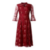 LC-1938妈妈装新款 气质阔太太复古蕾丝刺绣连衣裙 商品缩略图4
