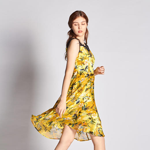 【伯妮斯茵】2S63431--黄色连衣裙--开花的果树--《燃烧的灵魂--梵高》 商品图3