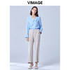 VIMAGE纬漫纪夏款轻薄舒适法式翻领喇叭袖雪纺衬衫女上衣V1309927 商品缩略图1