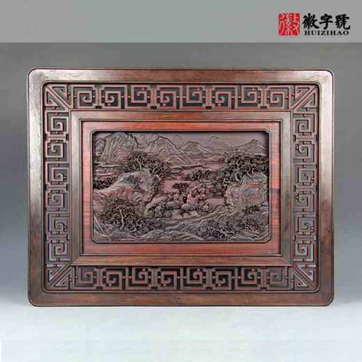 五福临门/喜报频传多款酸枝精框挂屏61*48cm 商品图1