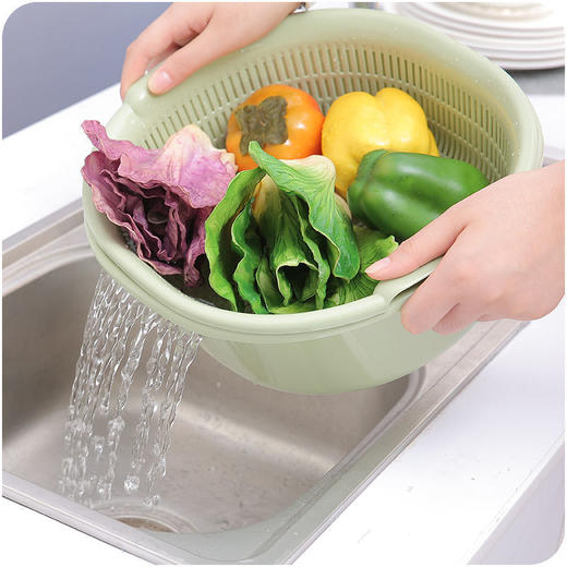 双层塑料洗菜盆沥水篮家用厨房淘菜筐创意洗菜篮