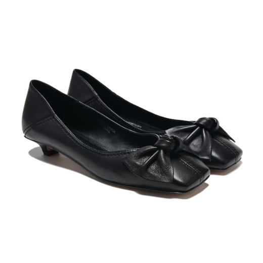 西村名物蝴蝶结浅口小猫跟单鞋X20AE19931 商品图2