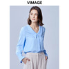 VIMAGE纬漫纪夏款轻薄舒适法式翻领喇叭袖雪纺衬衫女上衣V1309927 商品缩略图4