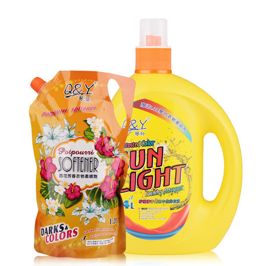 中国香港琴叶柠檬清香低泡中性洗衣液4l送12l柔顺剂