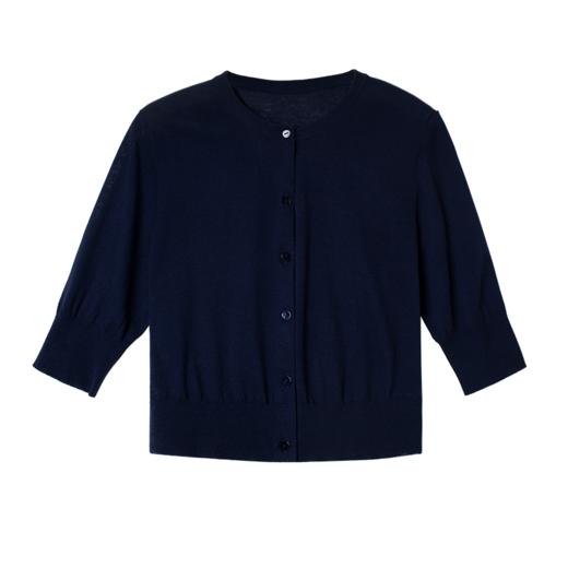 2020经典款女士真丝羊绒混纺短款开衫 商品图4