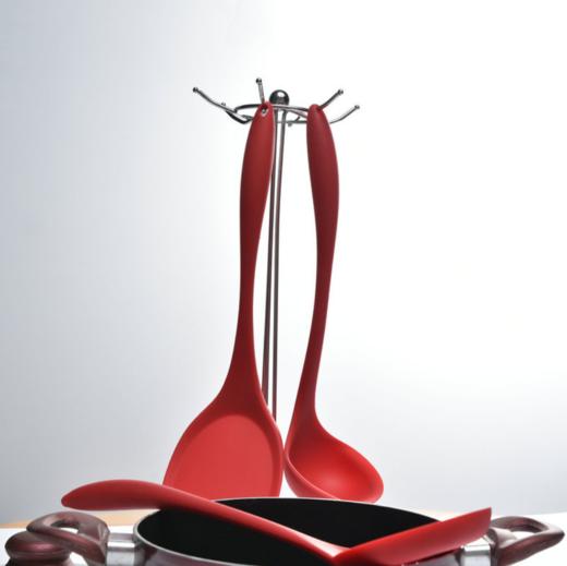 【厨房配件】亚马逊硅胶厨具三件套 耐高温一体式全包漏勺 厨房用具锅铲汤勺 商品图1