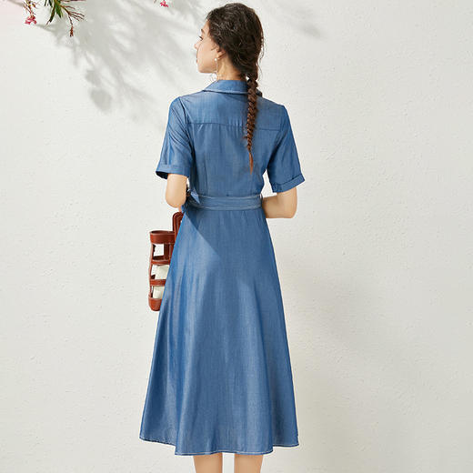 WLZD-2011112法式优雅Chic小雏菊显瘦复古牛仔裙收腰遮肉连衣裙 商品图2