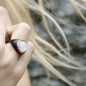 北京仓｜Huffy-Fluidity-Ophelia 天然月光石 戒指［希腊设计师］