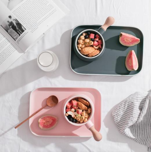 【餐具】日式早餐盘创意一人食陶瓷碗盘子家用把手碗甜品碗西餐盘餐具套装 商品图2