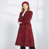 ND92A斯尔丽2019年冬季新品下摆织带领子毛收腰修身女士中长款大衣 商品缩略图0