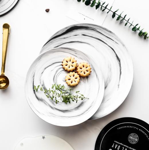 【餐盘】大理石纹碟子创意陶瓷早餐盘子牛排西餐盘蛋糕盘北欧家用餐具 商品图0