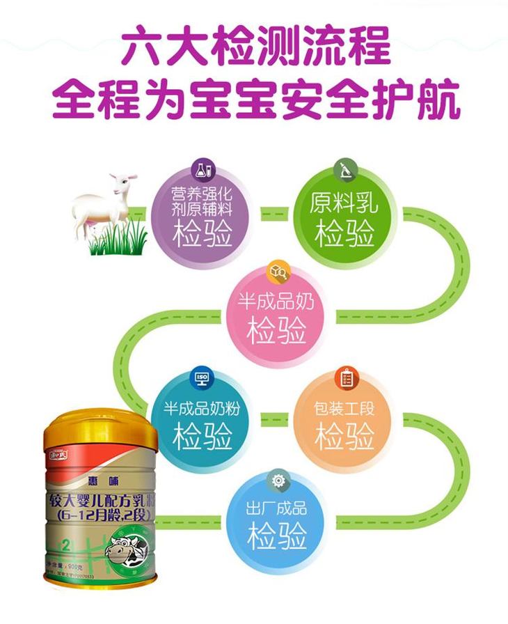 和氏惠哺婴幼儿奶粉2段900g