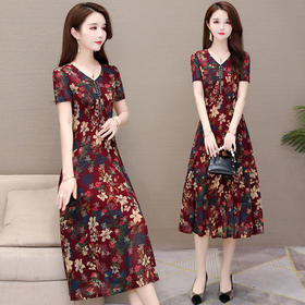 YWE-YSME2059夏新款时尚修身长款过膝连衣裙