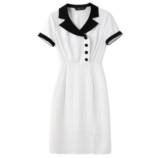 NJS-YGH2020334H夏新款西装领连衣裙OL办公室气质职业一步裙 商品图4