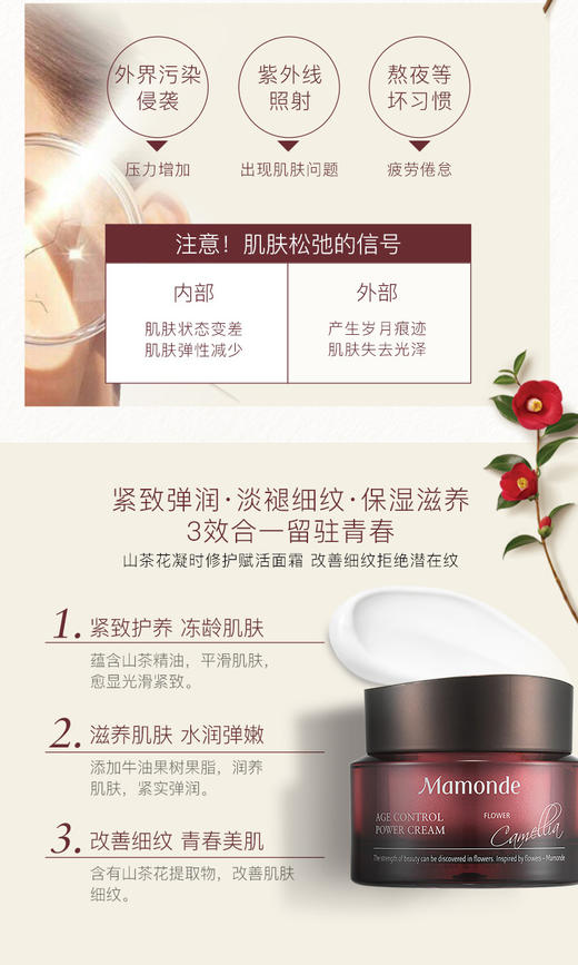 梦妆MAMONDE 山茶凝时修护赋活面霜 50mlJPY带授权招加盟代理 商品图2