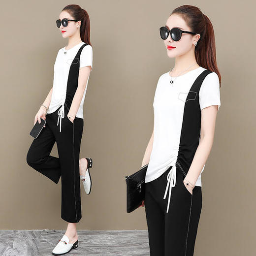 SP-DLC8-9008新款休闲时尚洋气阔腿裤两件套 商品图3