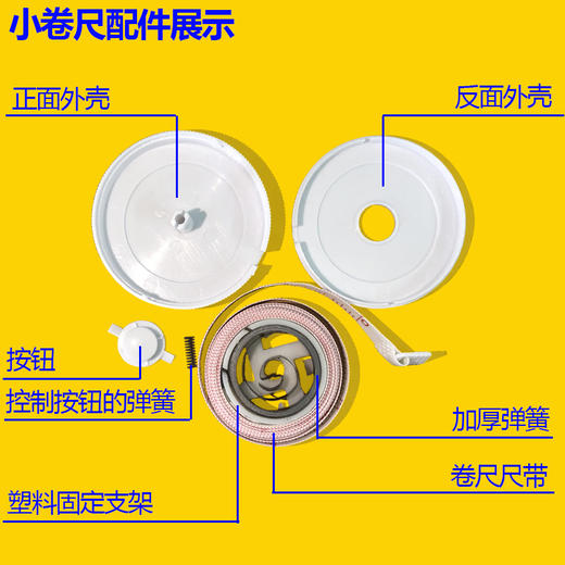 环保迷你塑料卷尺自动伸缩拉尺 1.5米礼品尺 商品图5