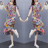 WZNH-NYMYZ502夏季时尚气质优雅印花圆领大码连衣裙 商品缩略图2