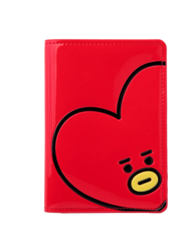 BT21 TATA ENAMEL PASSPORT COVER红色爱心护照套JPY带授权招加盟代理