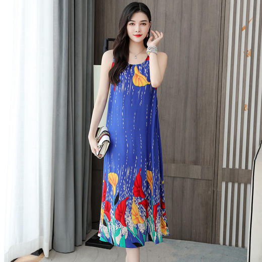 pdd-新款大码背心裙沙滩长裙棉绸裙子潮zxh