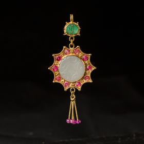 清代和田白玉“春漾”项坠