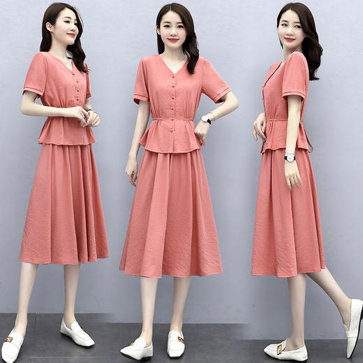 WZNH-XBL6501夏新款棉麻舒适休闲套装裙 商品图1