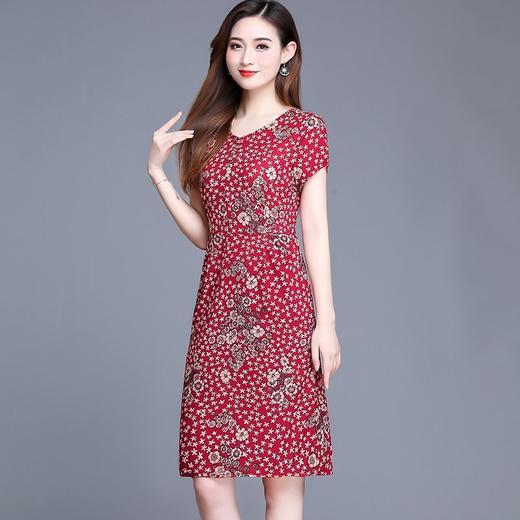 中年妈妈夏装洋气碎花连衣裙(货号 zq2188)