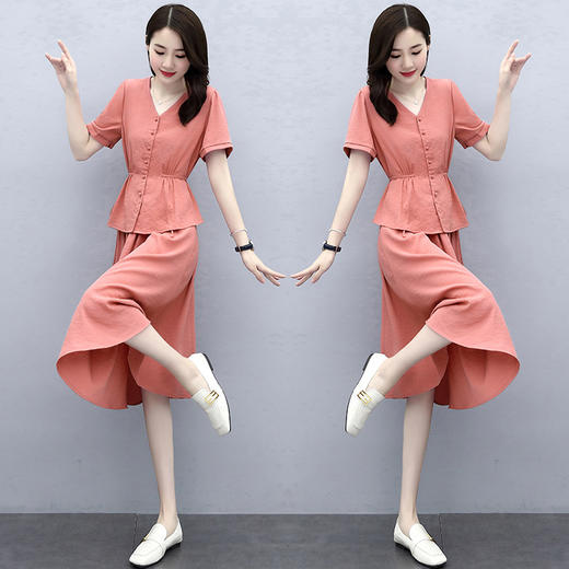 WZNH-XBL6501夏新款棉麻舒适休闲套装裙 商品图3