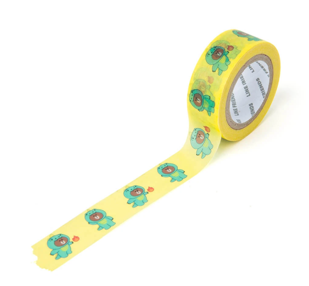 DINO BROWN MASKING TAPE 15MM绿色布朗熊胶带JPY带授权招加盟代理