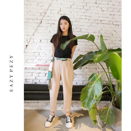 100支精纺新疆长绒棉双面丝光棉圆领黑色T恤纯棉 商品图3