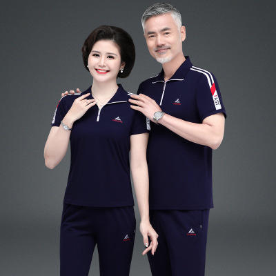 SP-6208中老年套装 2020新款妈妈爸爸大码宽松休闲短袖运动服 商品图2