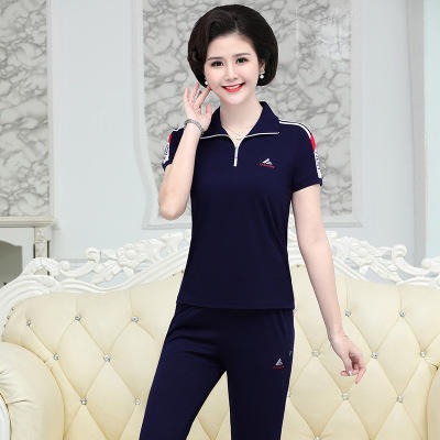 SP-6208中老年套装 2020新款妈妈爸爸大码宽松休闲短袖运动服 商品图4