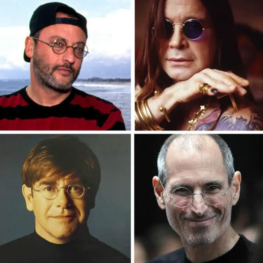 马登工装美式复古玳瑁色列侬圆框眼镜咔叽手工平光无度数镜框男