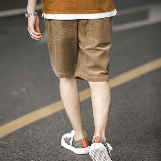 工装优选 美式复古灯芯绒直筒短裤阿美咔叽基础大口袋运动中裤男 商品图3