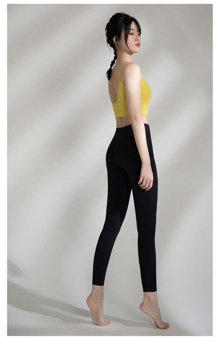 高腰健身裤女弹力紧身运动裤跑步训练打底裤外穿蜜桃提臀瑜伽长裤