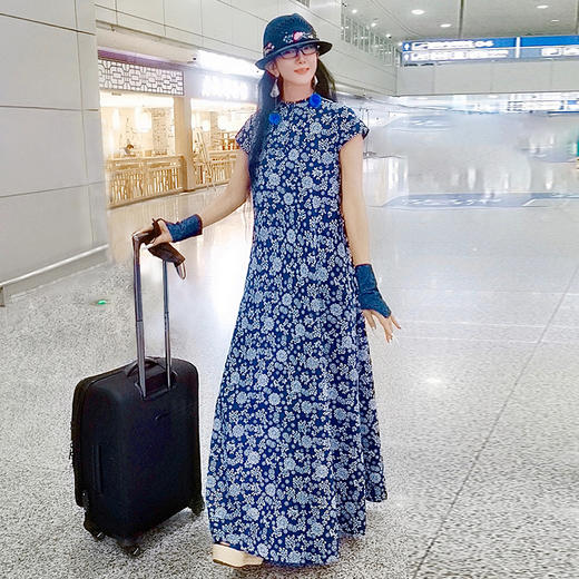 东篱把酒印花连衣裙  |现货加急发 |杨丽萍老师同款 商品图7