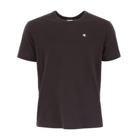 CHAMPION 冠军 圆领 男性 胸标 宽松 男士短袖T恤 黑色 212974 KK001