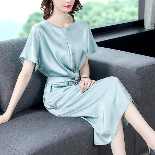 AHM-dfns6804新款醋酸连衣裙  名媛气质优雅显瘦修身中长款 商品图1