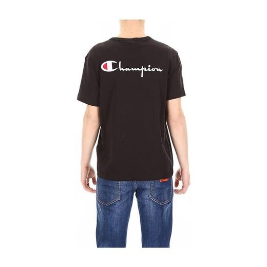 CHAMPION 冠军 圆领 男性 胸标 宽松 男士短袖T恤 黑色 212974 KK001 商品图1