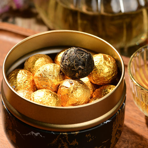 【云海肴普洱生茶】精选景迈山上大叶种  易携带龙珠散叶茶 一颗一泡 100g/罐 中秋送礼礼盒推荐 商品图3