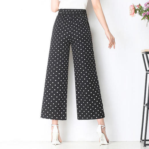 DM-SME8201新款高腰薄款垂感波点洋气雪纺阔腿裤 商品图1