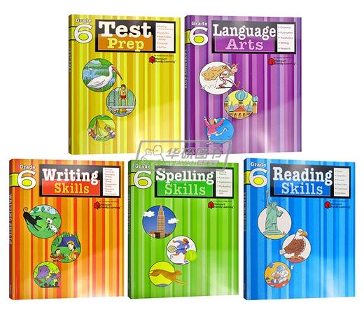 Flash Kids 美国小学六年级英语练习册5册套装英文原版 Reading Spelling Skills 家庭英文学习教辅教材 Harcourt Family Learning 商品图0