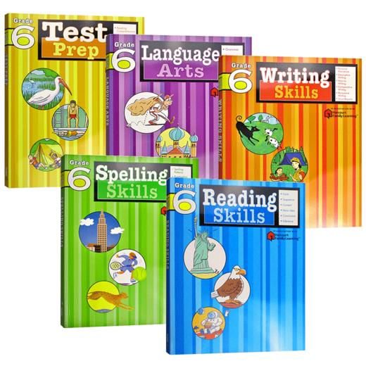 Flash Kids 美国小学六年级英语练习册5册套装英文原版 Reading Spelling Skills 家庭英文学习教辅教材 Harcourt Family Learning 商品图1