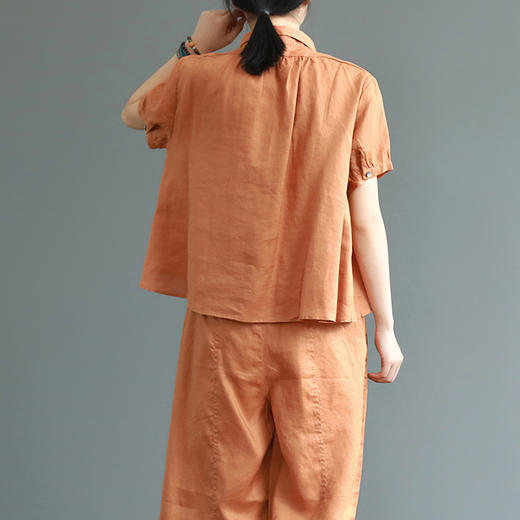 裁缝学苑 AG65女宽松文艺短袖衬衫套装七分阔腿裤服装纸样裁剪图 商品图3