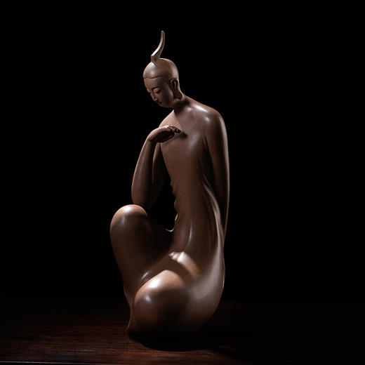 龙德堂陶艺 东方禅意雕塑《静思》 范泽锋督造  陈宗宝 制作 （库存咨询客服） 商品图1