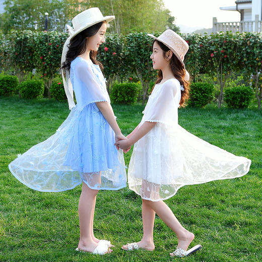 YN-8827（有亲子码）夏季2020新款童装淑女中大童绣花公主裙 商品图3