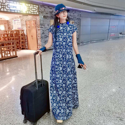 东篱把酒印花连衣裙  |现货加急发 |杨丽萍老师同款 商品图8