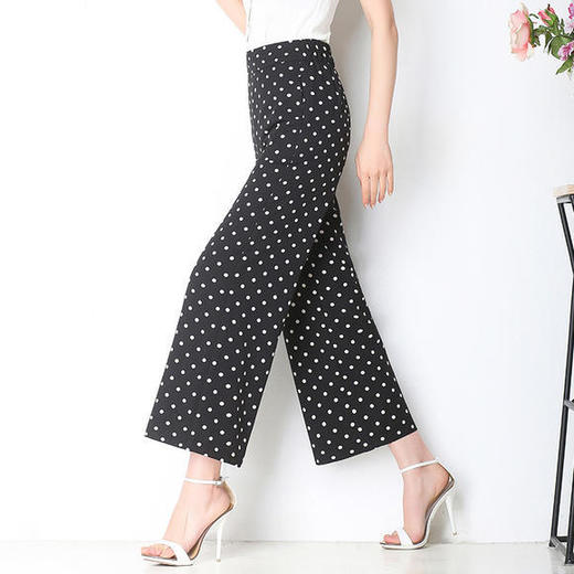 DM-SME8201新款高腰薄款垂感波点洋气雪纺阔腿裤 商品图2