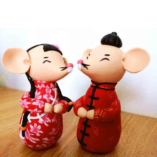 新聋艺工作室 “老鼠一对” 手工软陶 商品图0